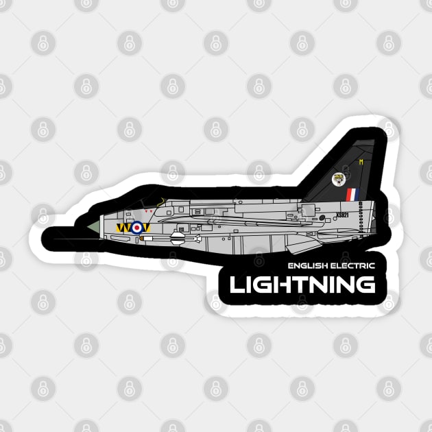 English Electric Lightning (74 Sqd RAF) Sticker by BearCaveDesigns